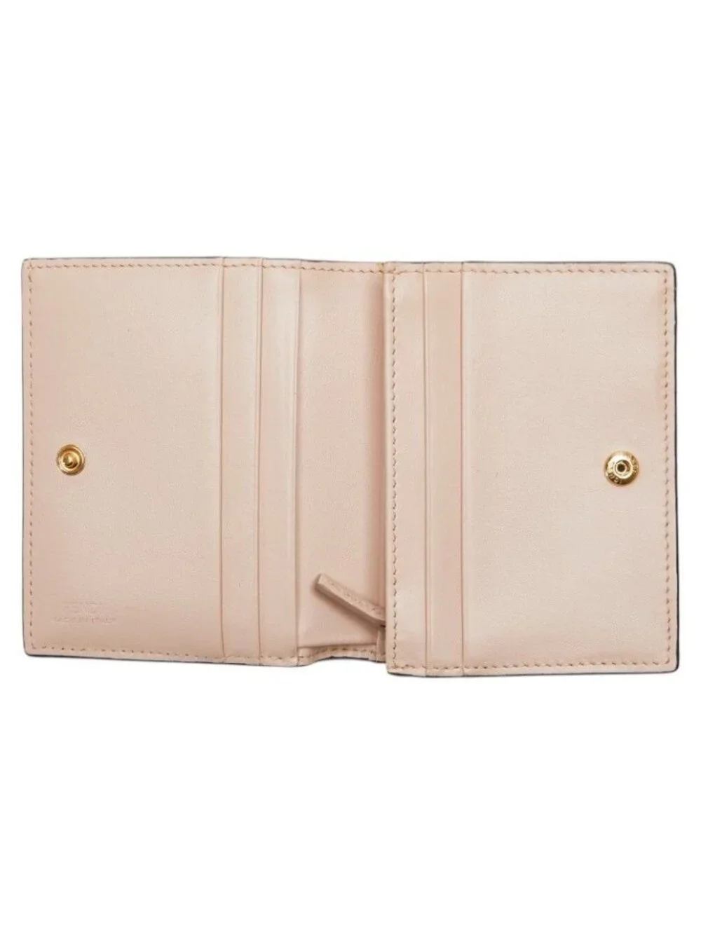 Fendi Logo Bifold Wallet Pink Black Leather